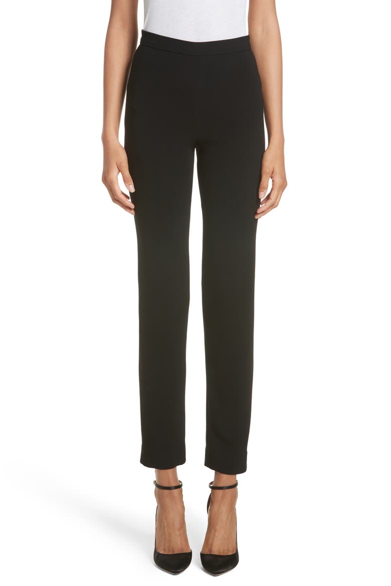 Crepe Cigarette Pants, Main, color, BLACK