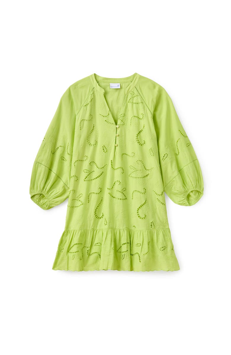 Cartolina Selwin Eyelet Mini Dress, Main, color, Chartruese