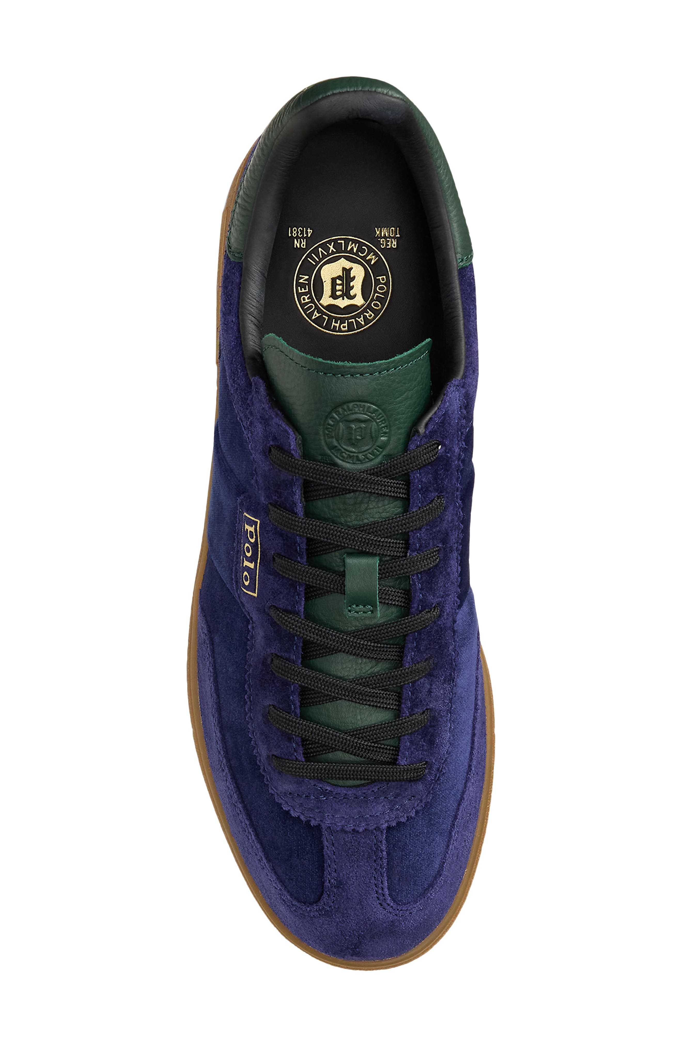 Polo Ralph Lauren Bedford Suede & Velvet Sneaker, Alternate, color, Navy/ Forest/ Black
