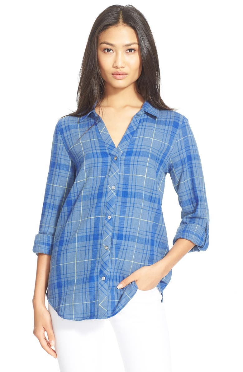 Soft Joie 'Daina' Plaid Cotton Blouse, Main, color, 