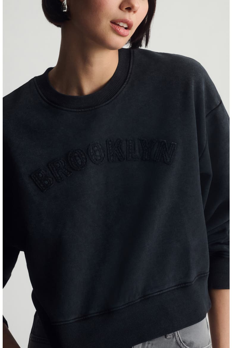 Appliqué Logo Graphic Sweatshirt, Alternate, color, BLACK