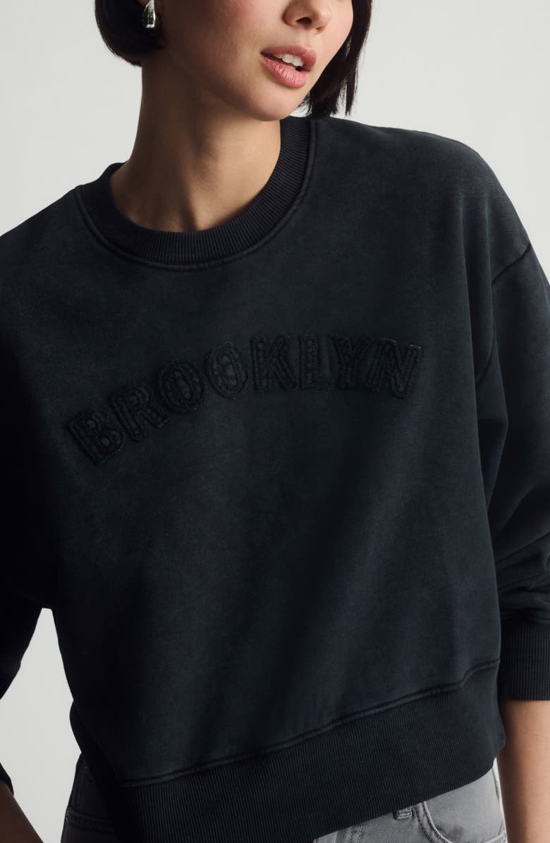 Brooklyn Industries Appliqué Logo Graphic Sweatshirt, Alternate, color, Black