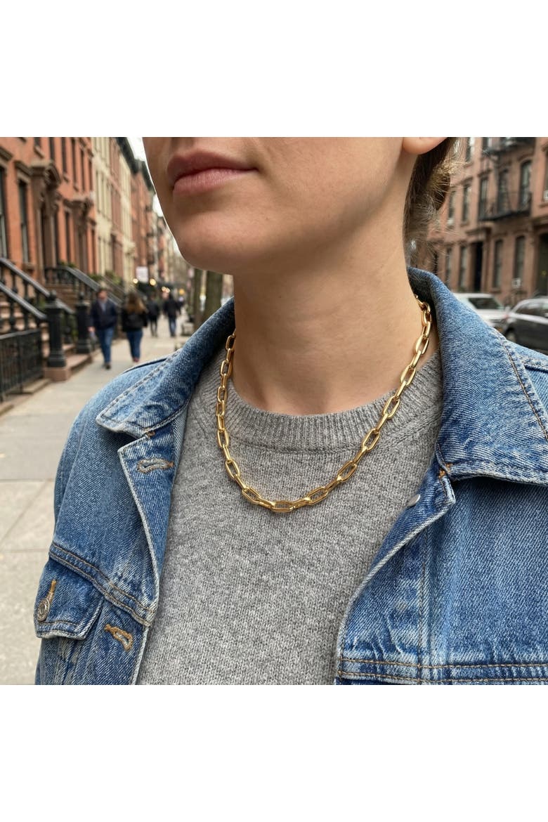 14k Gold Women's 24" Chain Necklace 34 Grams 8mm Thick, Alternate, color, 14k Yellow Gold