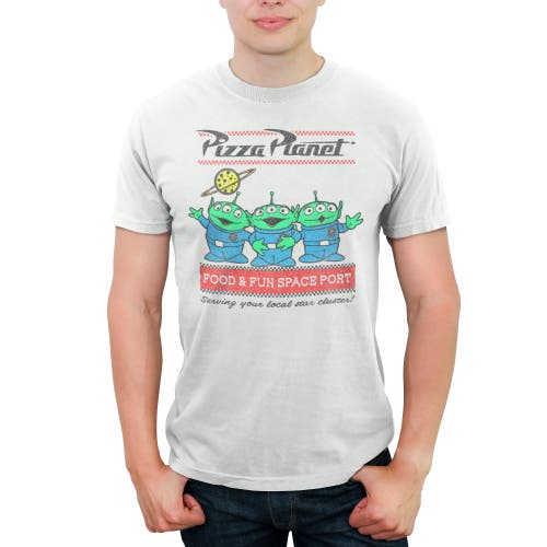 Men's Toy Story Pizza Planet Aliens  Graphic T-Shirt in White  product