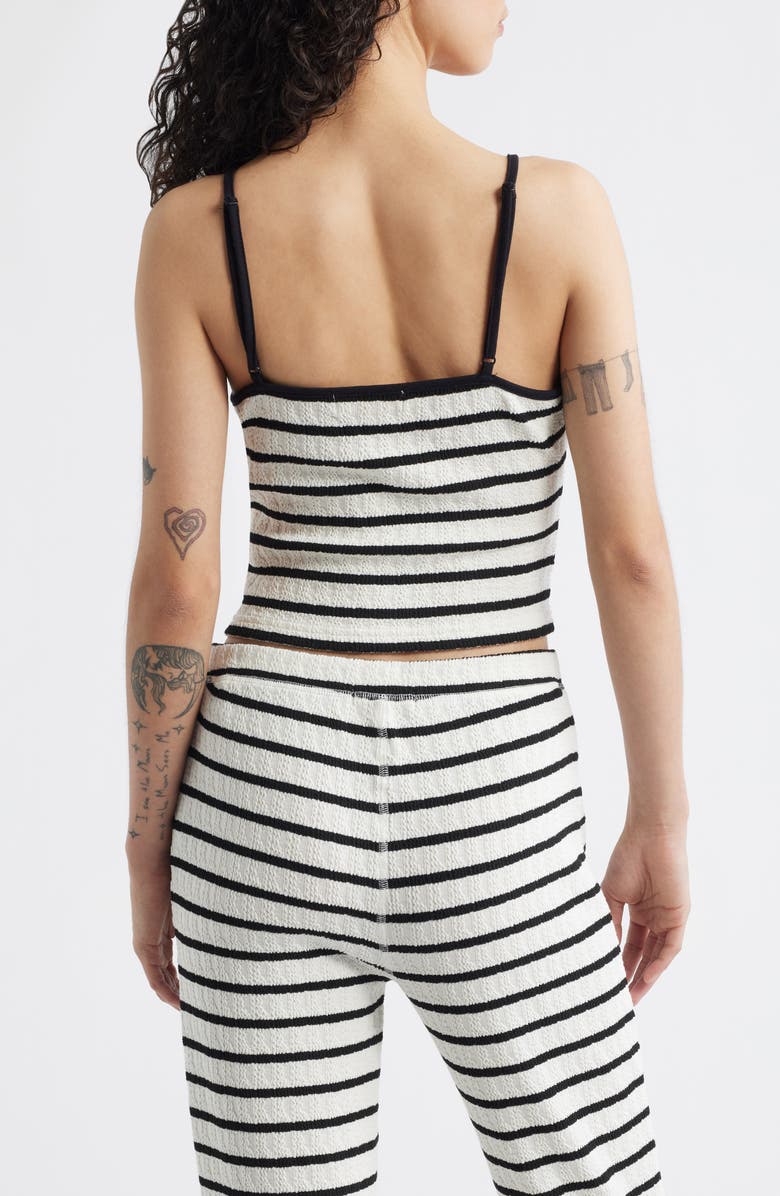 Rip Curl Bobby Stripe Cotton Blend Camisole, Alternate, color, Black/ White