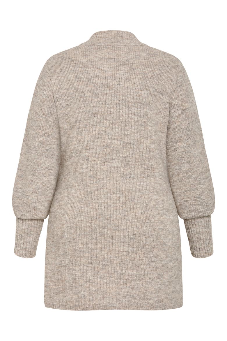 Side Split Mock Neck Longline Sweater, Alternate, color, TAUPE