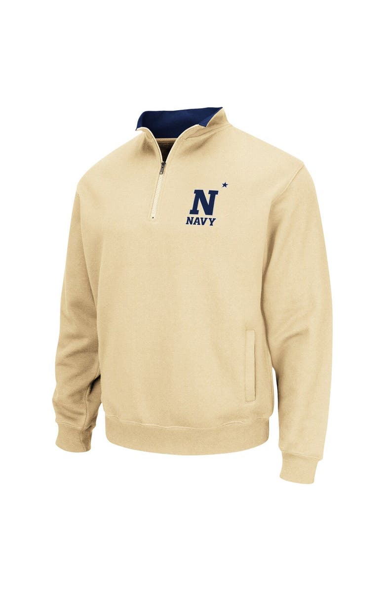 COLOSSEUM Men's Colosseum Gold Navy Midshipmen Tortugas Team Logo Quarter-Zip Jacket, Alternate, color, Vegas Gold