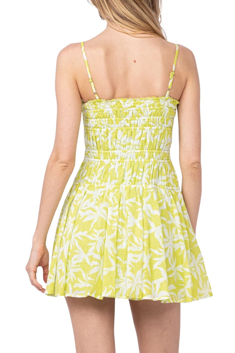 Cotton Smocked Minidress, Alternate, color, LIGHT GREEN