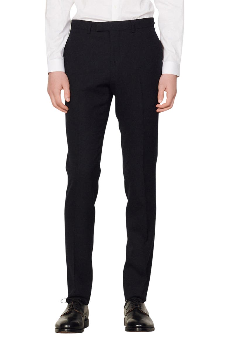 Wool suit trousers, Main, color, NAVY BLUE