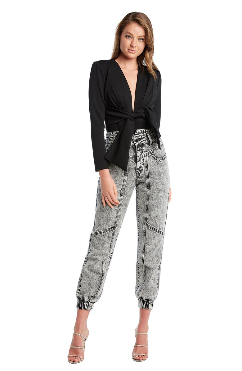 Bardot Acid Wash Splice Jeans, Alternate, color, 