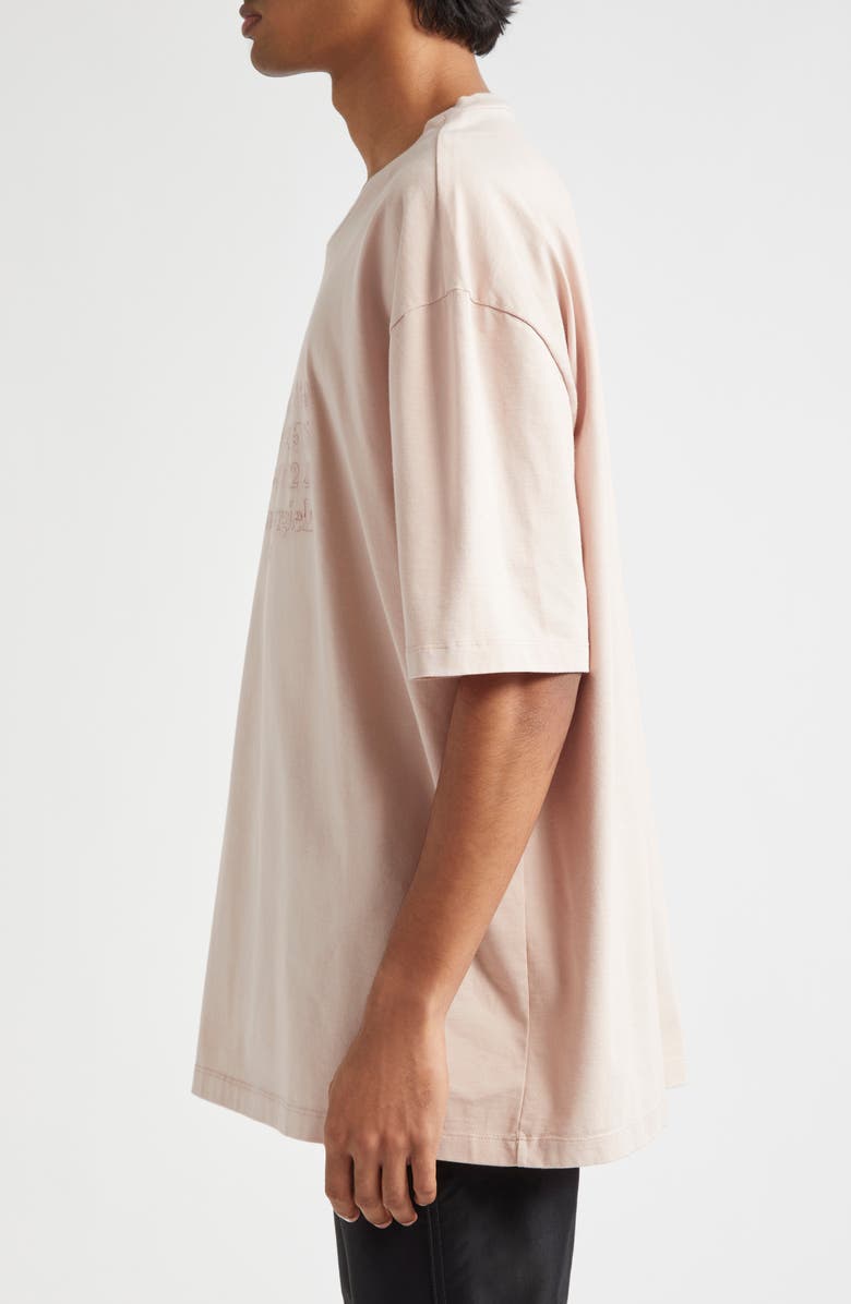 Maison Margiela Number Logo Embroidered Cotton T-Shirt, Alternate, color, Buff