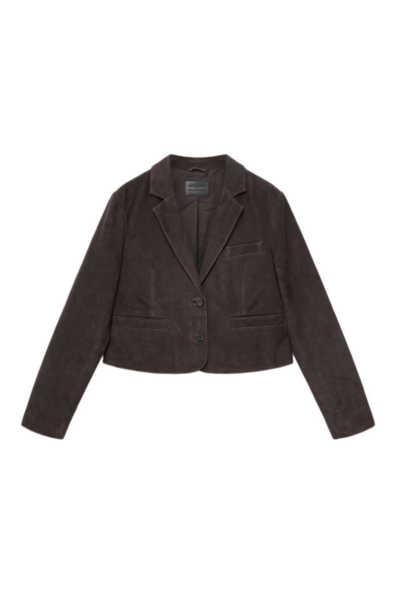 Apton Leather Blazer, Alternate, color, BITTER BROWN