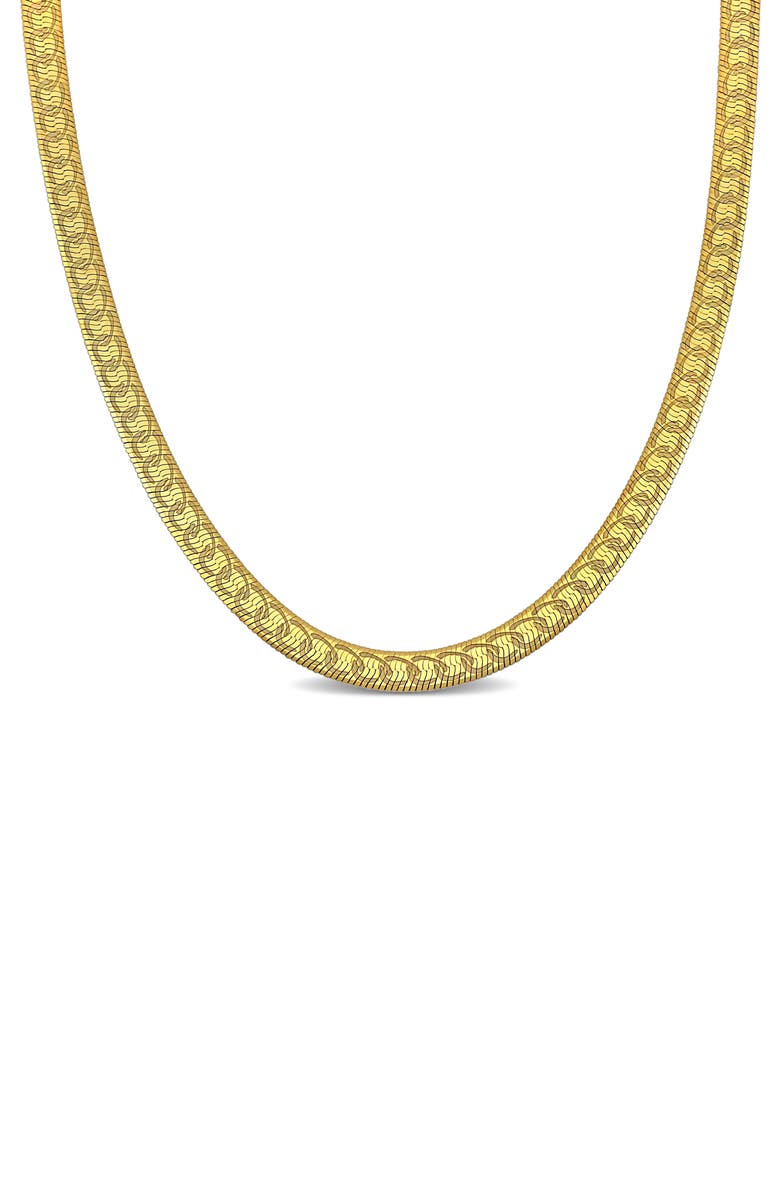DELMAR Fancy Herringbone Chain Necklace, Main, color, Yellow Gold