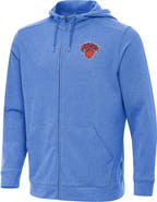 ANTIGUA Men's Antigua Heather Blue New York Knicks Effortless Full-Zip Hoodie Jacket