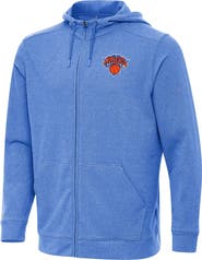 ANTIGUA Men's Antigua Heather Blue New York Knicks Effortless Full-Zip Hoodie Jacket