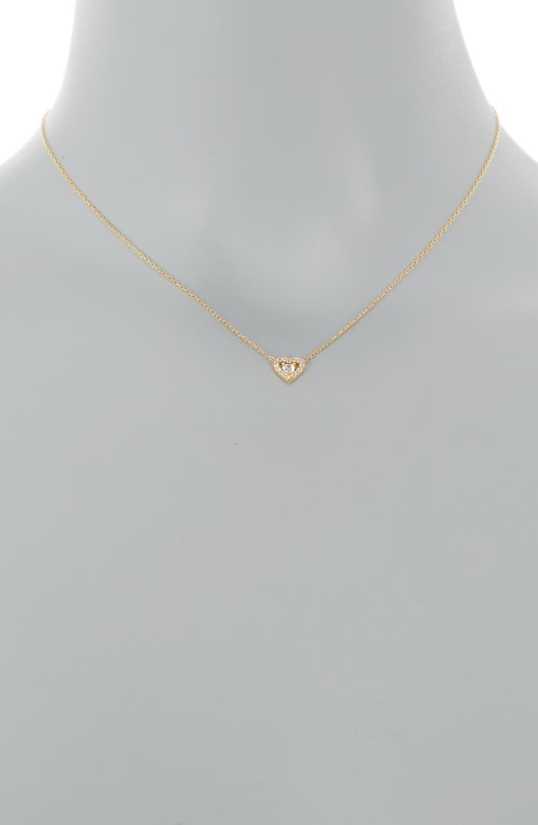 Argento Vivo Sterling Silver Cubic Zirconia Heart Pendant Necklace, Alternate, color, 