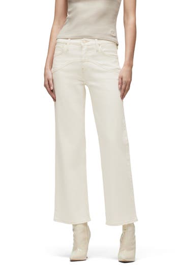 Hudson Jeans Rosie High Waist Ankle Wide Leg Jeans In Neutral