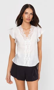 Generation Love Arden Lace Combo Voile Blouse