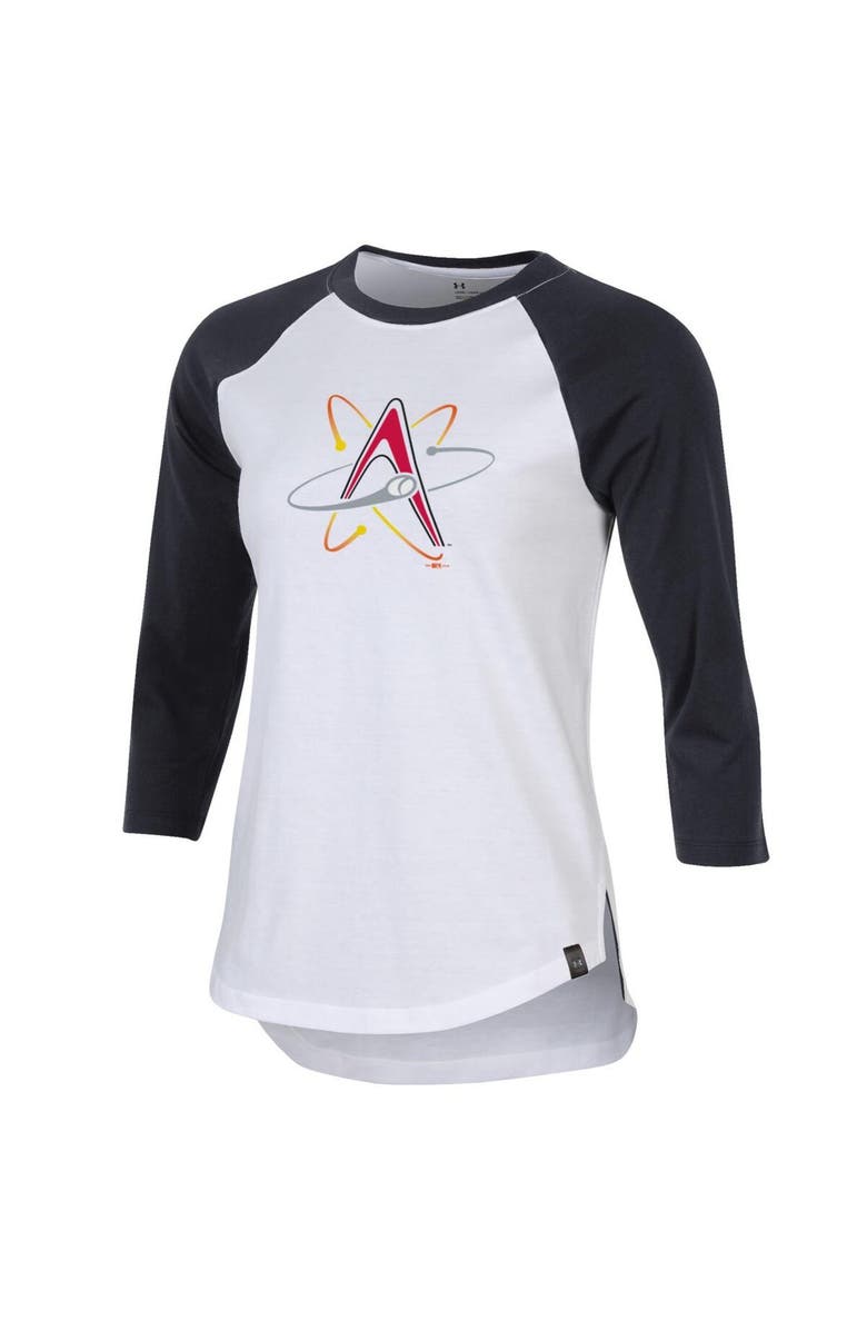 Under Armour Women's Under Armour Black/White Albuquerque Isotopes Three-Quarter Sleeve Performance Baseball T-Shirt, Main, color, Black