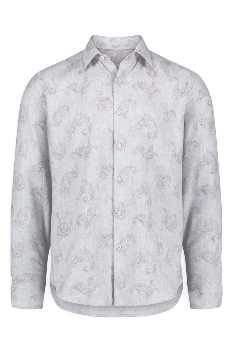 Robert Graham Knox Paisley Herringbone Cotton Button-Up Shirt, Alternate, color, Pink