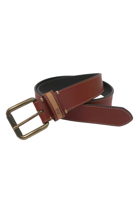 Edge Stitch Leather Belt