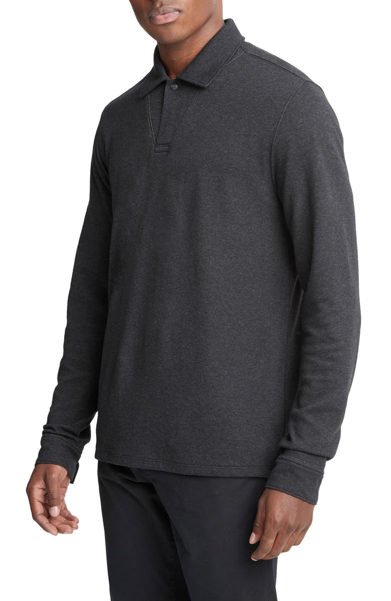 Vince Double Face Long Sleeve Polo, Alternate, color, 