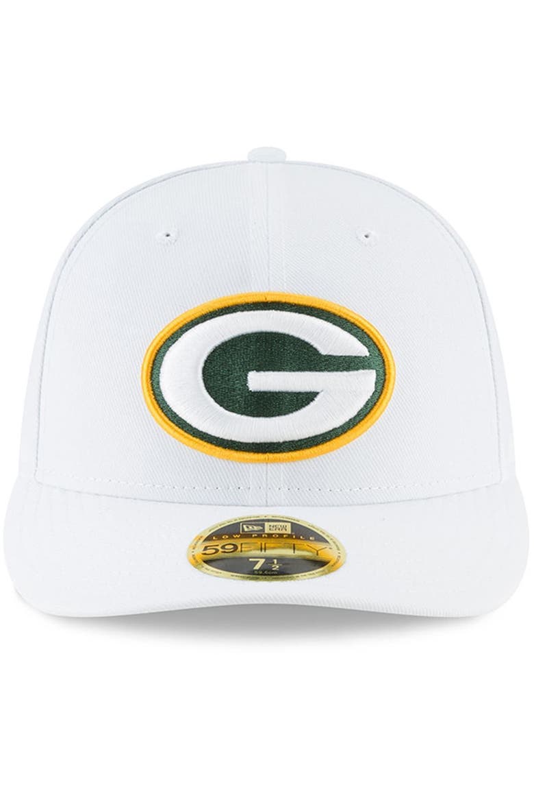Men's New Era White Green Bay Packers Omaha Low Profile 59FIFTY Fitted Hat, Alternate, color, WHITE