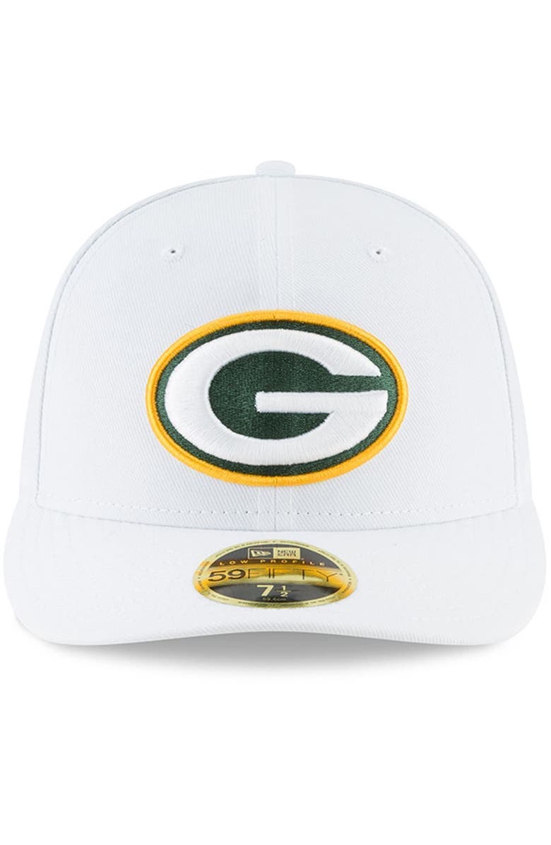 New Era Men's New Era White Green Bay Packers Omaha Low Profile 59FIFTY Fitted Hat, Alternate, color, White