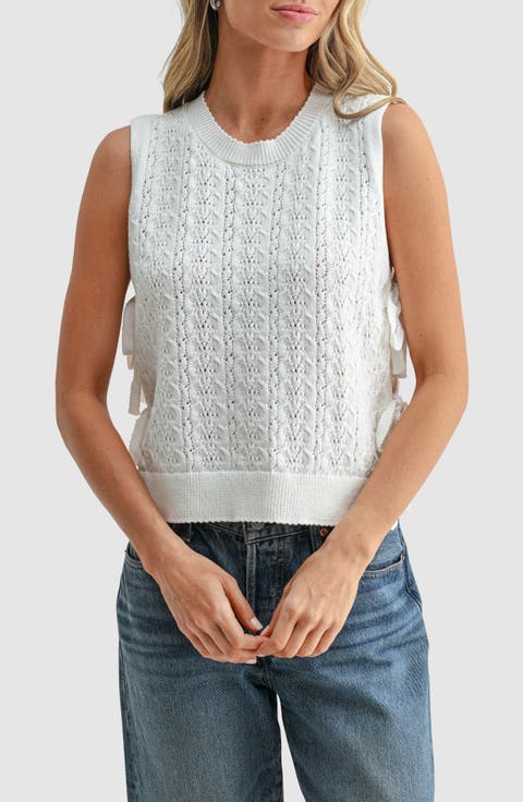 Pointelle Side Tie Tank