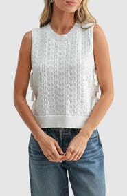 All in Favor Pointelle Side Tie Tank