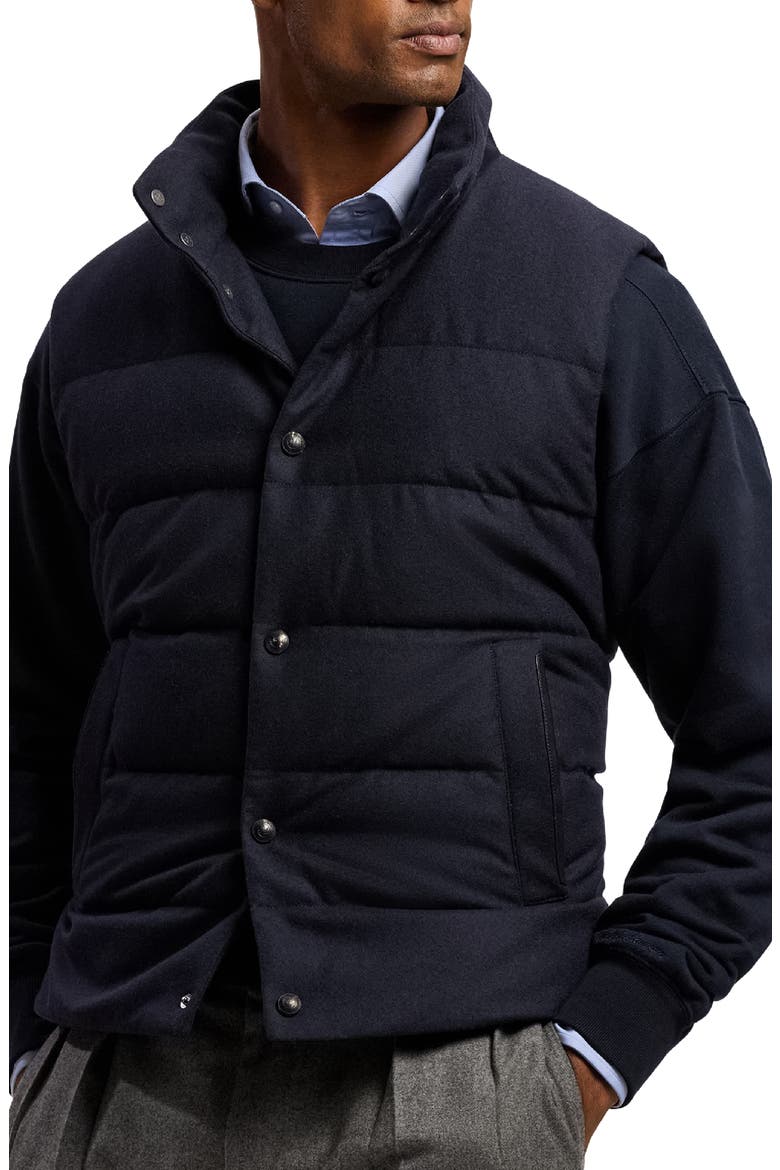 Whitwell Cashmere Down Puffer Vest, Alternate, color, NAVY