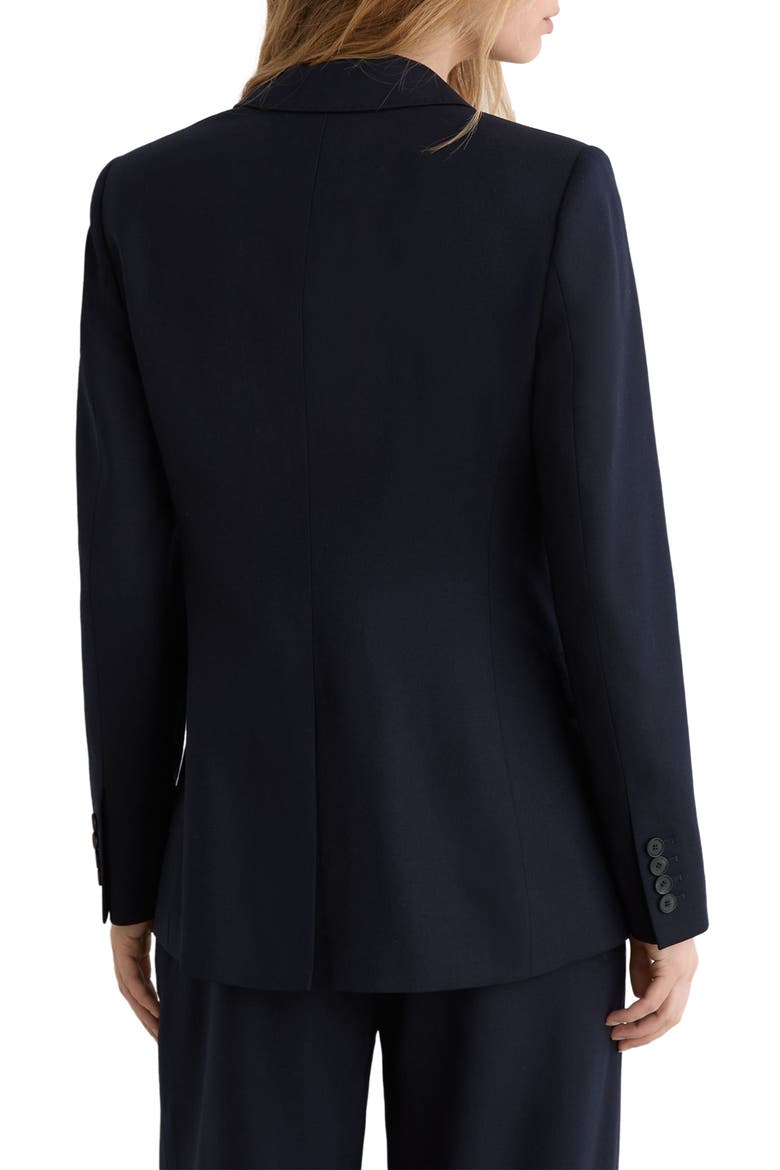 Solene Wool Blend Double Breasted Suit Blazer, Alternate, color, NAVY