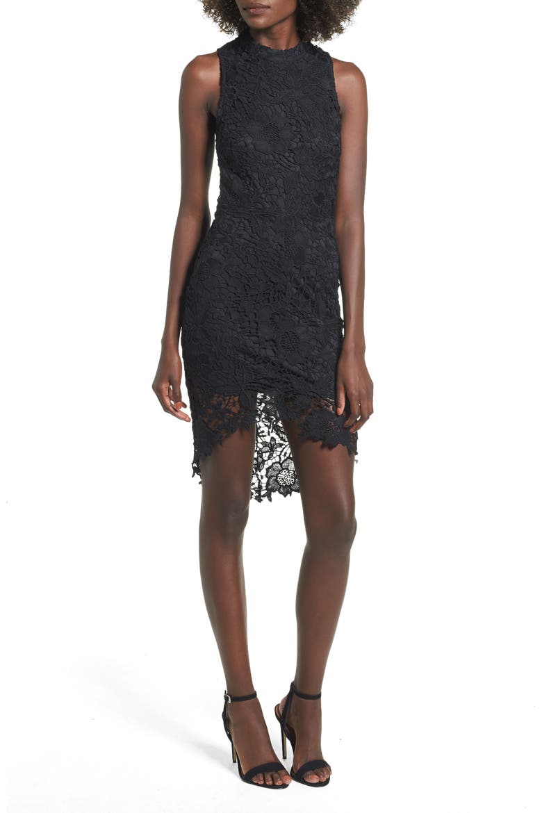 'Samantha' Lace Dress, Main, color, BLACK-BLACK
