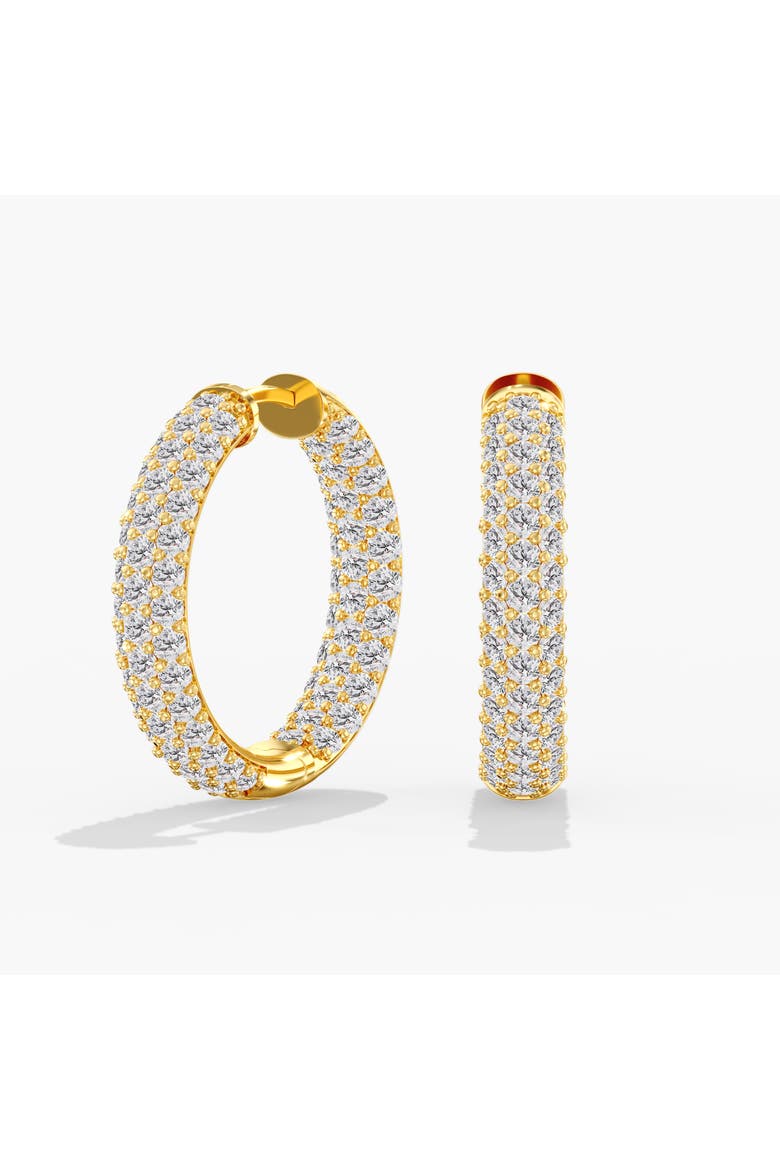 Domed Pave Inside Out Lab Diamond Hoops in 14K Gold, Main, color, Yellow Gold