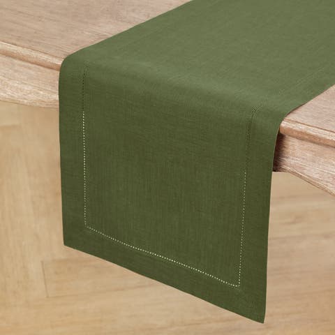 Linen Table Runner - Classic Hemstitch