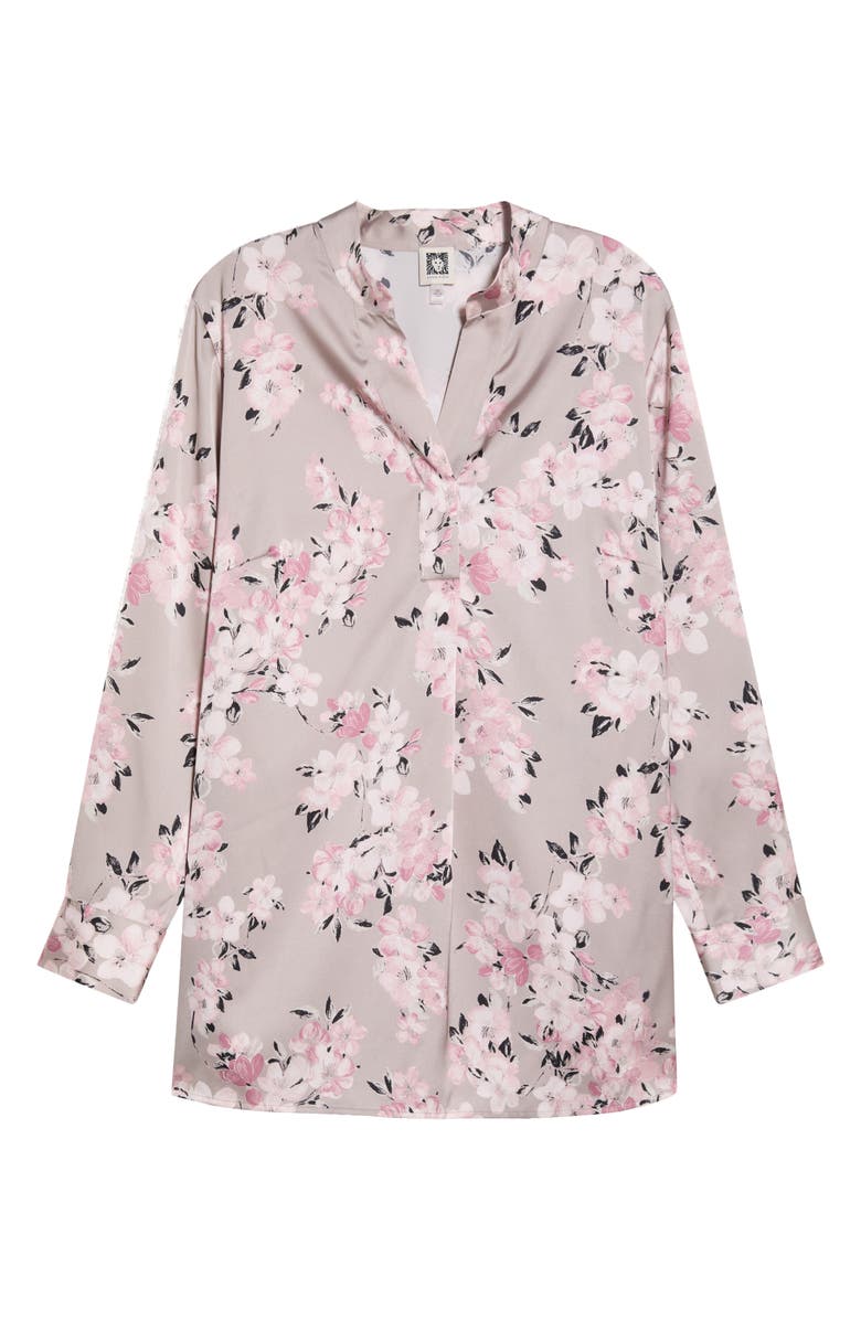 Anne Klein Floral Print Popover Top, Main, color, Porcini Multi