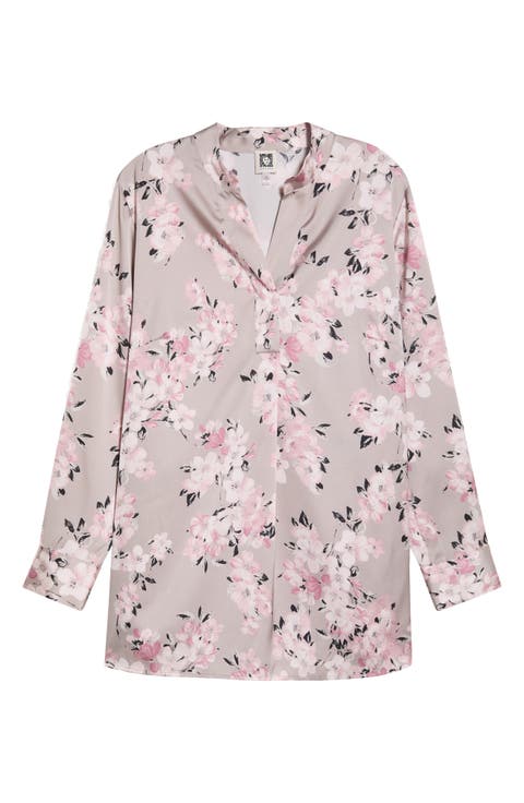 Floral Print Popover Top (Plus)