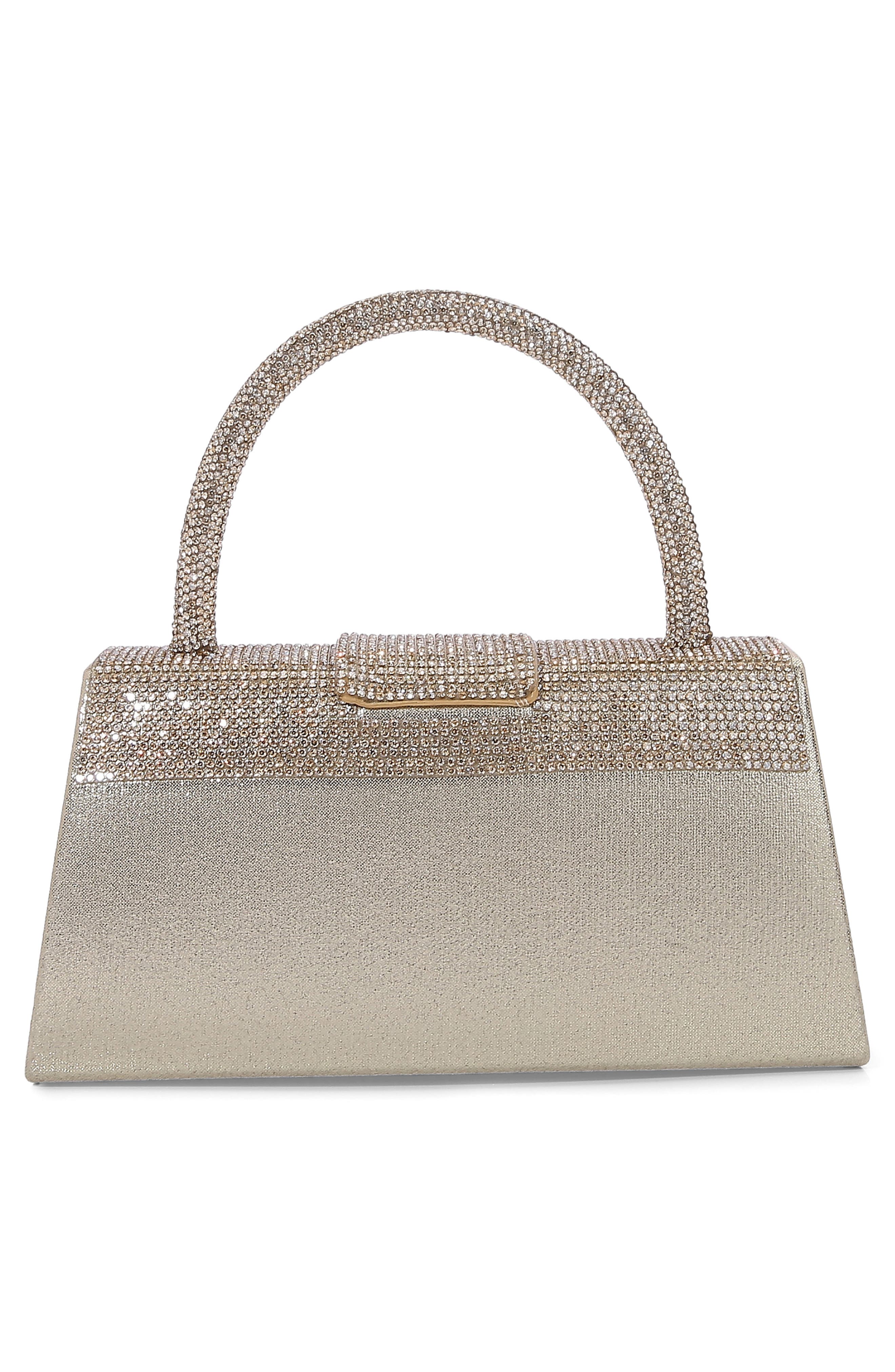 Rhinestone Embellished Top Handle Bag, Alternate, color, GOLD