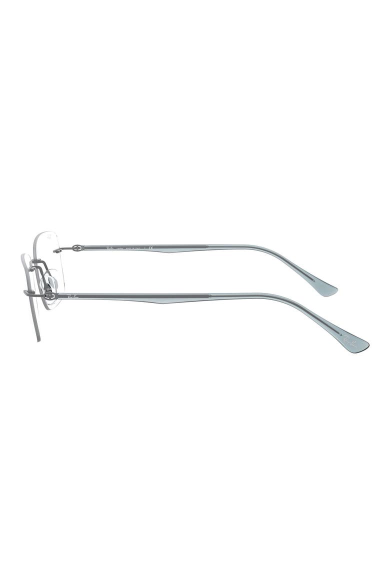52mm Rectangular Optical Glasses, Alternate, color, MATTE BROWN