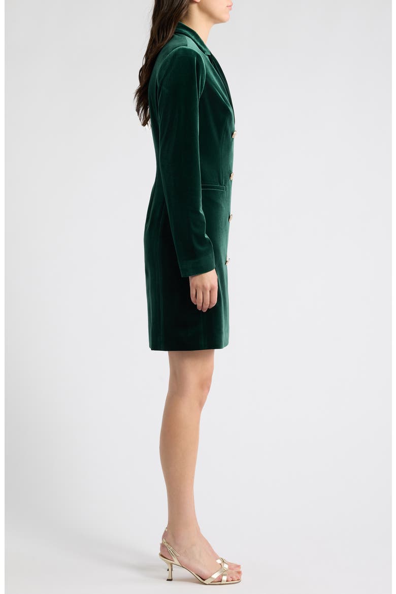 Long Sleeve Velvet Blazer Minidress, Alternate, color, WINTER GREEN
