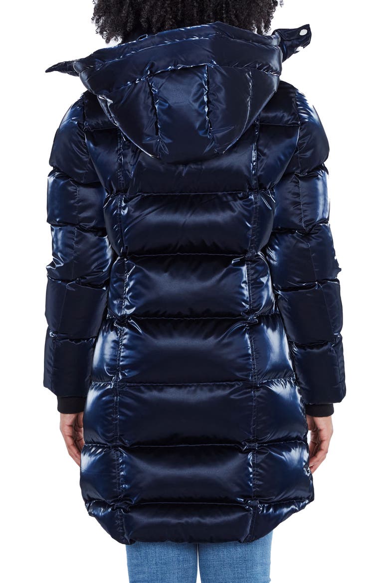 Women's Penguin Long Length Quilted Coat, Alternate, color, ALL WET NAVY