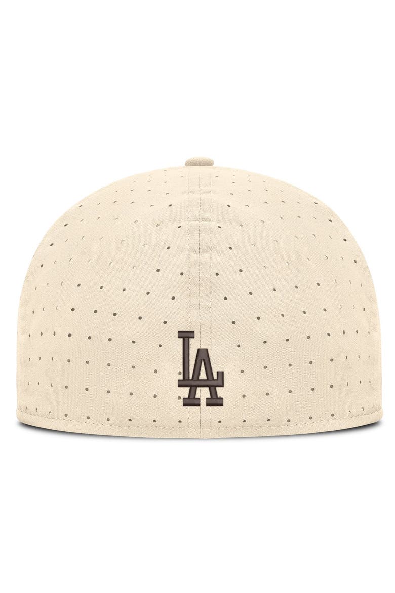 Men's Nike Natural Los Angeles Dodgers True Dri-FIT AeroBill Fitted Hat, Alternate, color, Natural