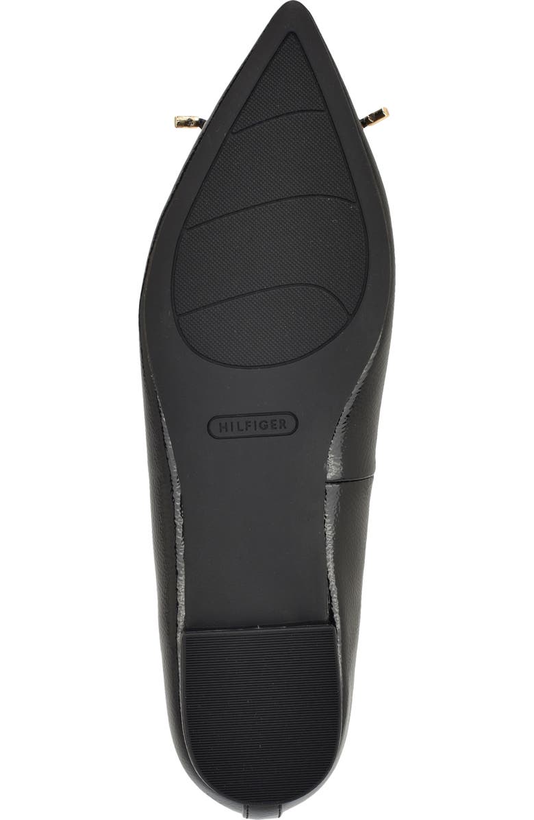 Tommy Hilfiger Kimio Pointed Toe Flat, Alternate, color, Black Shiny