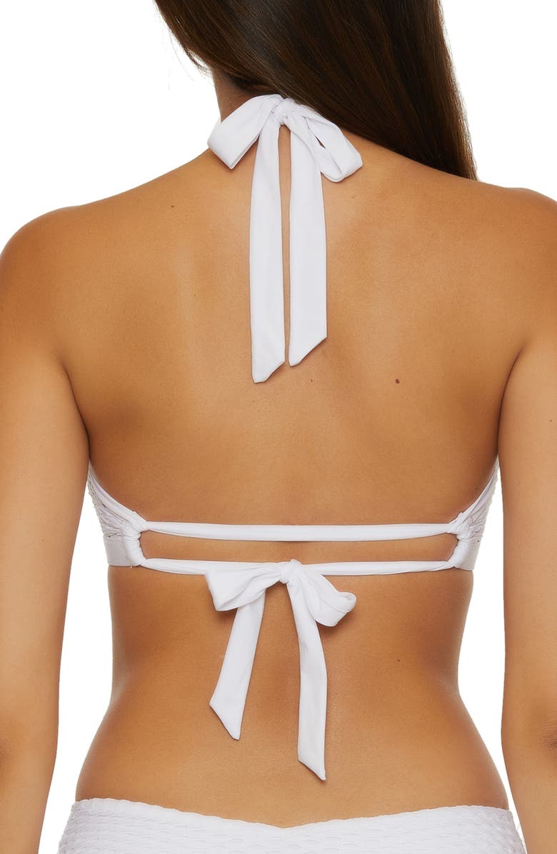 Becca Castaway High Neck Bikini Top, Alternate, color, White
