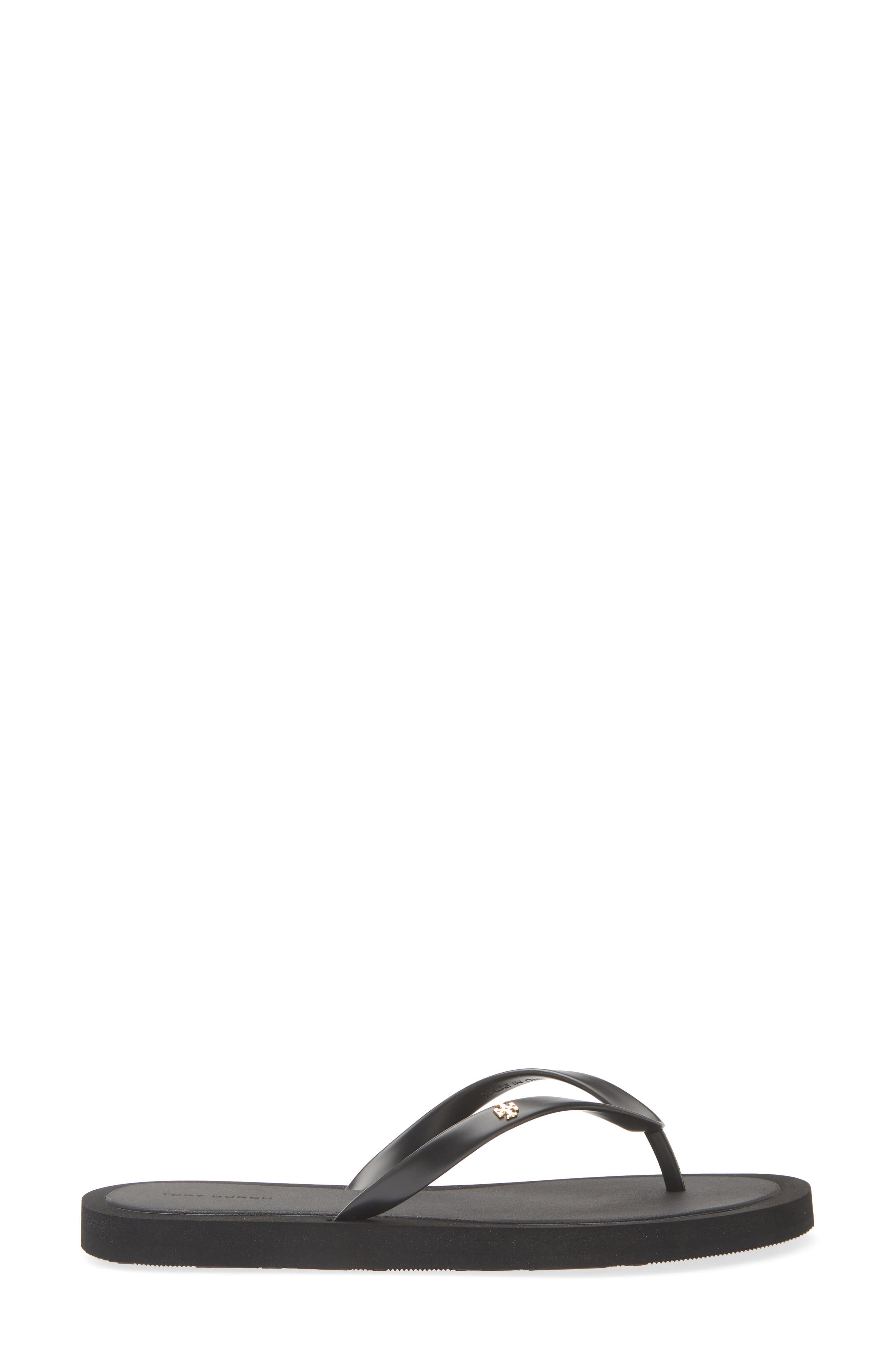 Tory Burch Kira Flip Flop, Alternate, color, Perfect Black / Gold