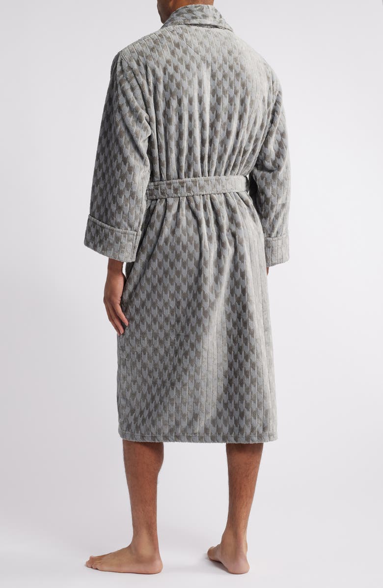 Daniel Buchler Houndstooth Stripe Fleece Robe, Alternate, color,