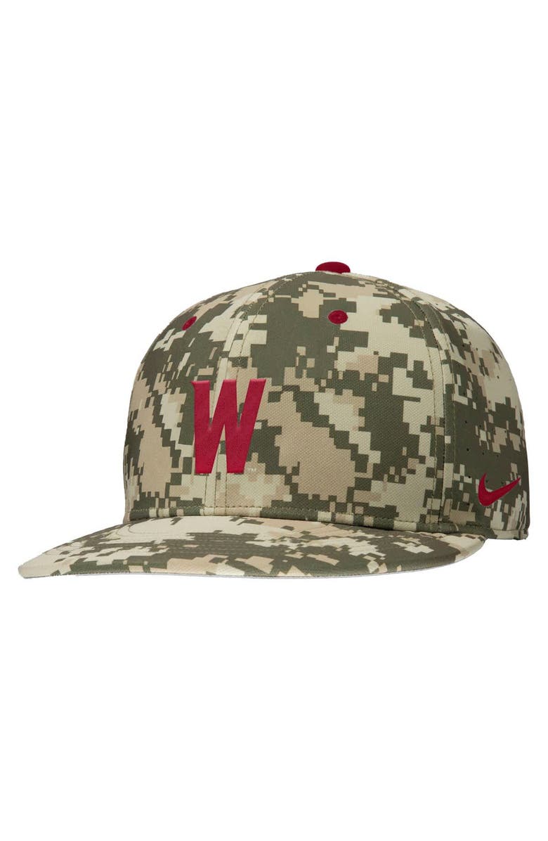 Nike Men's Nike Digital Camo Washington State Cougars On-Field Baseball Performance Fitted Hat, Main, color, Camo