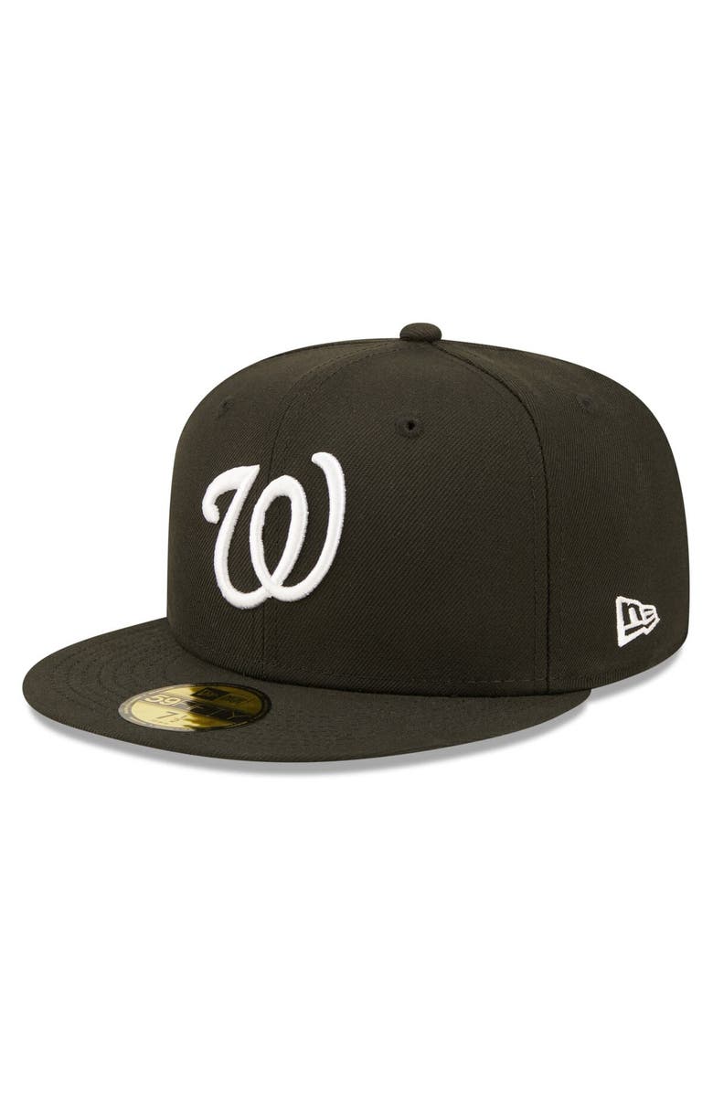 New Era Men's New Era Black Washington Nationals Team Logo 59FIFTY Fitted Hat, Alternate, color, 