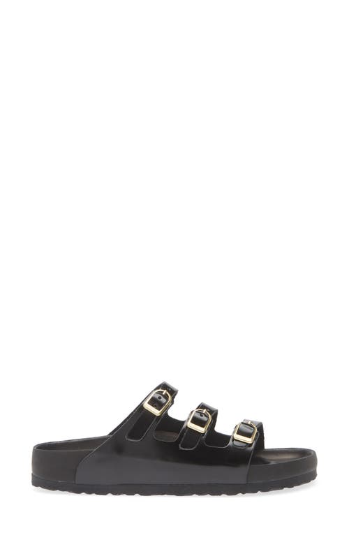 Birkenstock Florida Dbuckle Exquisite Shine In Black