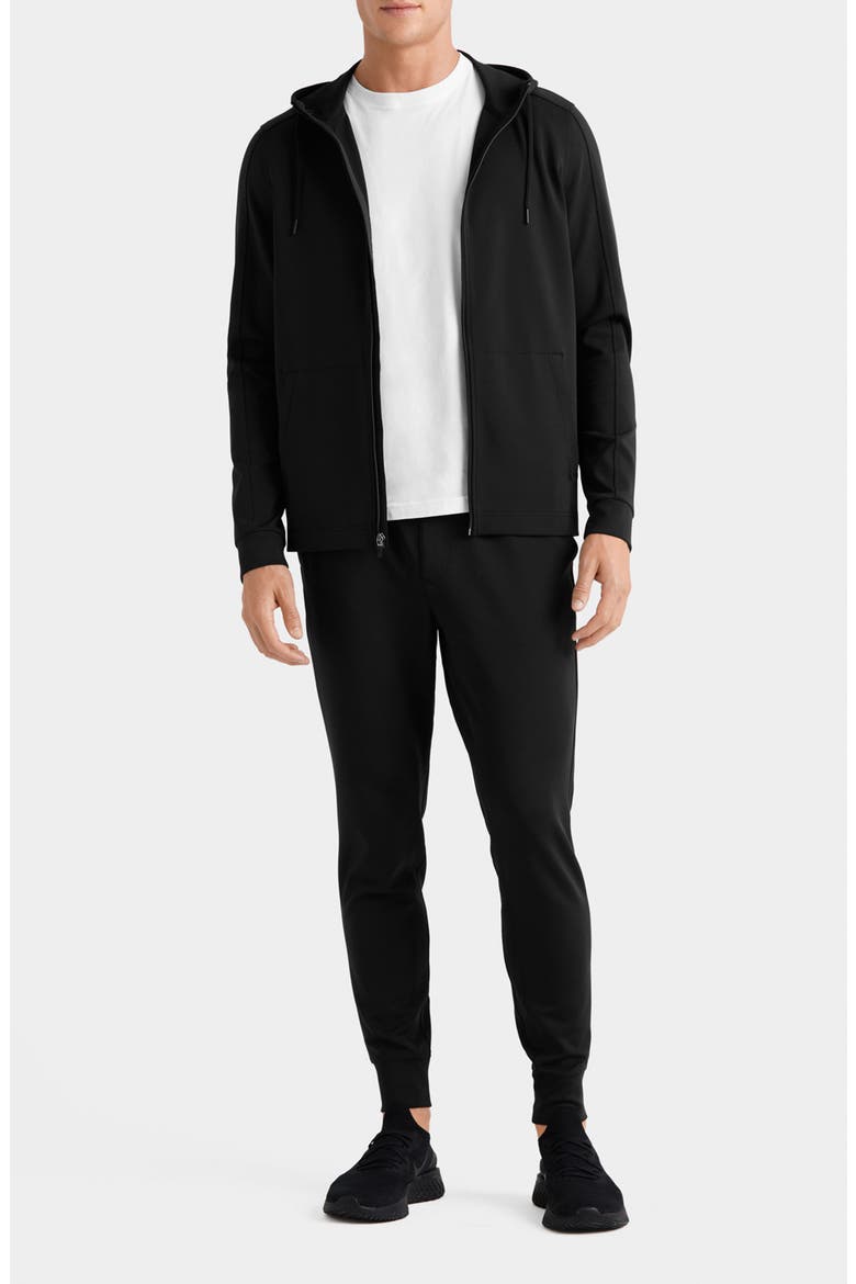 Spar Zip-Up Hoodie, Alternate, color, BLACK